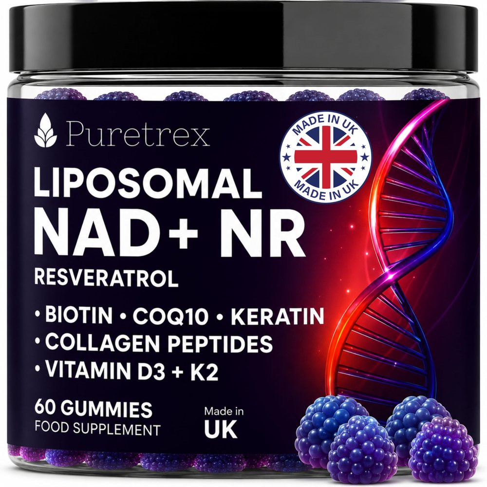 PURETREX Liposomal NAD+ NR Gummies, 60 Vegan Gummies, Complex