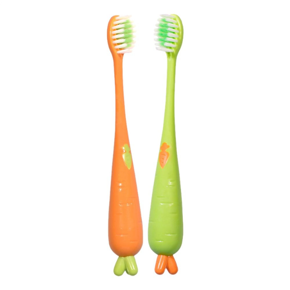 Kids Toothbrush | Carrot-Shaped Soft Bristles Toothbrushes,Gum Care Supply Tooth Brush for Ages 3+ Boys Girls Daily Travel Apartment Bathroom Camping Outdoor Home