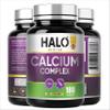 Calcium Complex Magnesium Zinc & Vitamin D Supplement -180 High Strength Veg- Halal Tablets - Complex with Selenium, Copper, Manganese - 3 Month Supply -Bone & Muscle Health - HALO Nutrition - UK MADE view 1