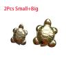 15mm 25mm Mini Pyrite Turtle Crystal Animal Tortoise Pendants Necklace Carved Stone for DIY Gift Decor ,Big+Small view 2