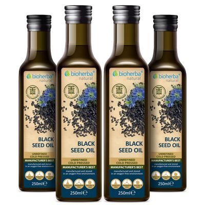 Black Seed Oil 250 ml 100% Pure Cold-Pressed Nigella Sativa Oil by BIOHERBA (1000)