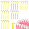 AOOSA 24Pcs Interdental Brushes, Dental Brushes, Soft Bristles Dental Floss Brushes with Angled Head & Non-Slip Handle for Braces Wearers, Teeth Gaps Cleaning, Oral Care (Yellow) view 1