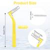 AOOSA 24Pcs Interdental Brushes, Dental Brushes, Soft Bristles Dental Floss Brushes with Angled Head & Non-Slip Handle for Braces Wearers, Teeth Gaps Cleaning, Oral Care (Yellow) view 2