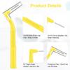 AOOSA 24Pcs Interdental Brushes, Dental Brushes, Soft Bristles Dental Floss Brushes with Angled Head & Non-Slip Handle for Braces Wearers, Teeth Gaps Cleaning, Oral Care (Yellow) view 3