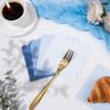 100 Pcs Blue Scalloped Napkins Gradient Color Cocktail Napkin Folded 5 x 5 Beverage Napkins Disposable Paper Napkins for Birthday Party Supplies view 2