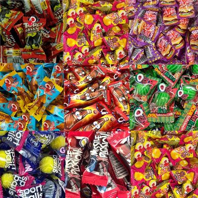 Liquid-Filled Bubblegum Sweets Variety Mixed Fruit Flavours Chewy Gum Candy Selection - Fn (100 x Gum, Random Mixed Gum)