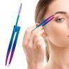 Acunny Tweezers for Women's Facial Hair, Eyebrow Tweezers for Women, 2 in 1 Stainless Steel Eyebrow Trimming Tool with Brush, Double Eyelid Brush, Ingrown Hair Removal view 1