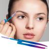 Acunny Tweezers for Women's Facial Hair, Eyebrow Tweezers for Women, 2 in 1 Stainless Steel Eyebrow Trimming Tool with Brush, Double Eyelid Brush, Ingrown Hair Removal view 3
