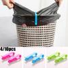 410 PC For Kitchen Bin Bag Clips Practical Plastic Holders for Trash Waste Control (4Pcs,Green) view 4