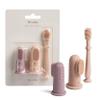 Moonkie Baby Finger Toothbrush Tongue Oral Cleaner Kit for 3 Months +, 3 Pcs (Blush/Pale Mauve/Blush) view 1