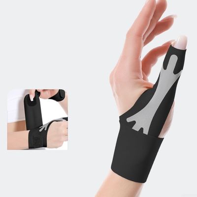 Compression Sleeve for Thumb Joint Support, Lightweight Design Ensures Comfort During Use (White (Black (Left))