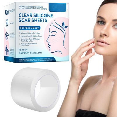 5 Packs Silicone Scar Sheets, Scar Removal Strips, Upgraded Waterproof Silicone Gel Tape Multipurpose Scar Patches for Women Men to Have a Better Skin Tone