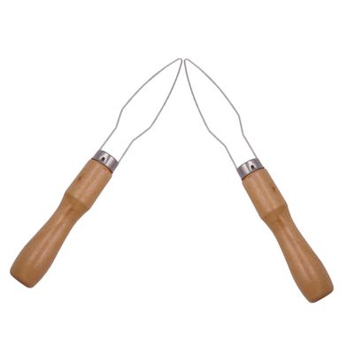 SHINEOFI Button Hook Assist Tool for Easy Buttoning on Clothing with Wooden Handle 2pcs Portable Convenience and Versatile Design for Seniors and Disability for DIY Projects and Personal