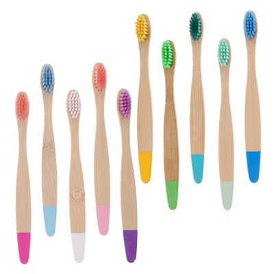 SAFIGLE 10pcs Bamboo Toothbrushes Durable Non Slip Handle Ergonomic Design Soft Bamboo Bristles Safe Oral Care for Boys and Daily Use