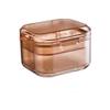 3-Tier Braces Box with Strainer & Drain - Leak-proof for Invisalign / Prostheses (Portable, 12 x 8 cm) - Includes Cleaning Case (Apricot, 3-Piece Pack) view 1