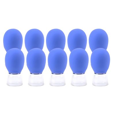 10Pcs Glass Cupping Set Facials Cupping Cups Glass Silicone Cups Vacuum Suction For Face Skin Back Arm Shoulder Muscle Set