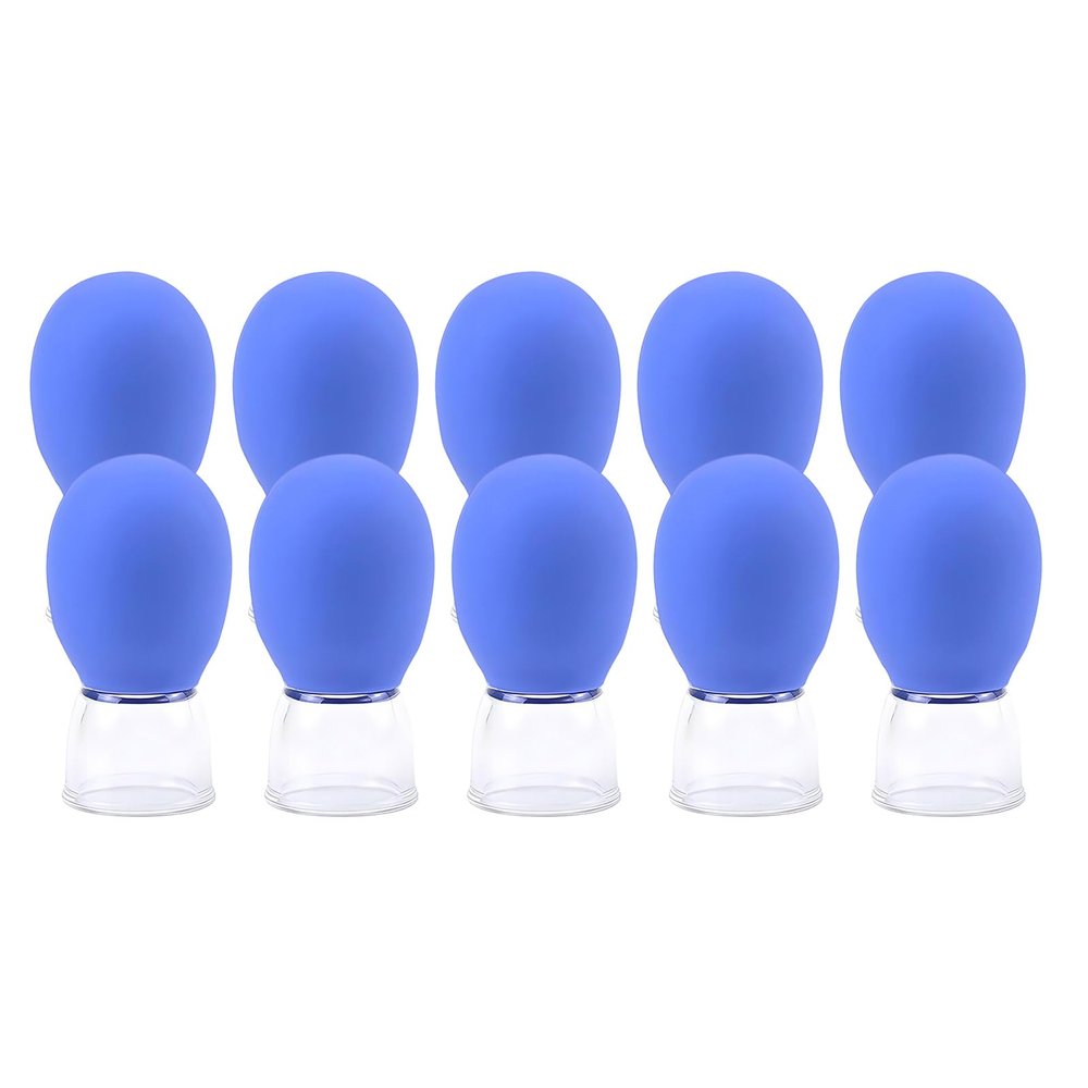 10Pcs Glass Cupping Set Facials Cupping Cups Glass Silicone Cups Vacuum Suction For Face Skin Back Arm Shoulder Muscle Set