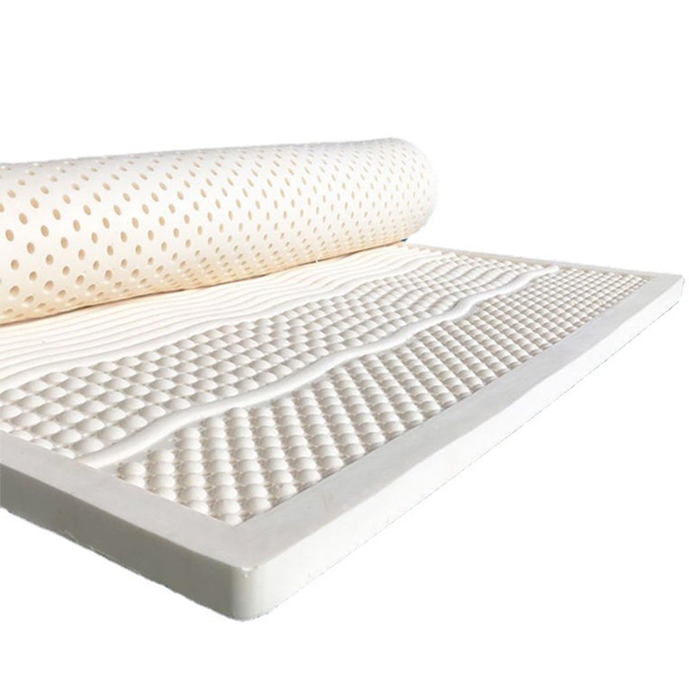 100% Natural Latex Mattress, Soft and Comfortable, 7.5 cm Thick, 200 x 200 cm, Honeycomb Pore Ventilation, No Deformation, Compression Resistant, Solution
