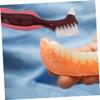 Beavorty 6pcs Dual Head False Teeth Brushes for Elderly Hard Bristle Denture Toothbrush with Gum Massaging Side Portable Compact Design for Daily Oral Care and Travel Cleaning view 4