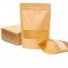 100pcs reusable sealed kraft paper bag with matte window and tear hole, suitable for small business and household use (5.5 x 7.9 inches) view 1