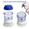 CELOX 2 Pack Dish Brush with Soap Dispenser Soap Dispensing Palm Brush for Cleaning Pots, Dishes view 4