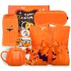 Boo Basket Stuffers for Women, Halloween Gifts Basket with 60x50 Inch Cute Ghost Flannel Blanket Pumpkin Mug Spooky Halloween Stuffers for Girls Her Teens Girlfriend (Orange) view 1