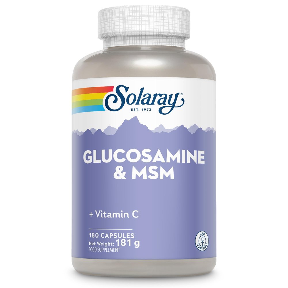 Solaray Glucosamine, MSM & Vitamin C Complex, 180 Capsules, 3 Month Supply