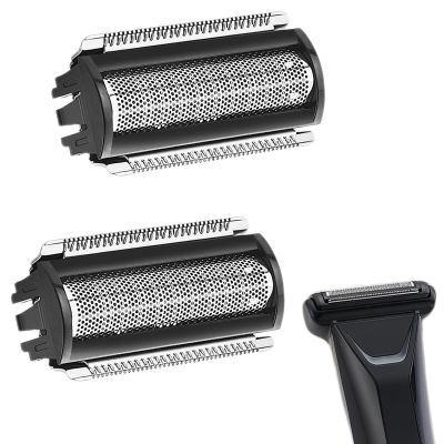 2 Pack Replacement Foil Blade Compatible with MANSCAPED The Lawn Mower 5.0 Ultra Hair Trimmer,Stainless Steel Groin Hair Foil Shaver Head for Close Body Hair Grooming Black (Black-66)