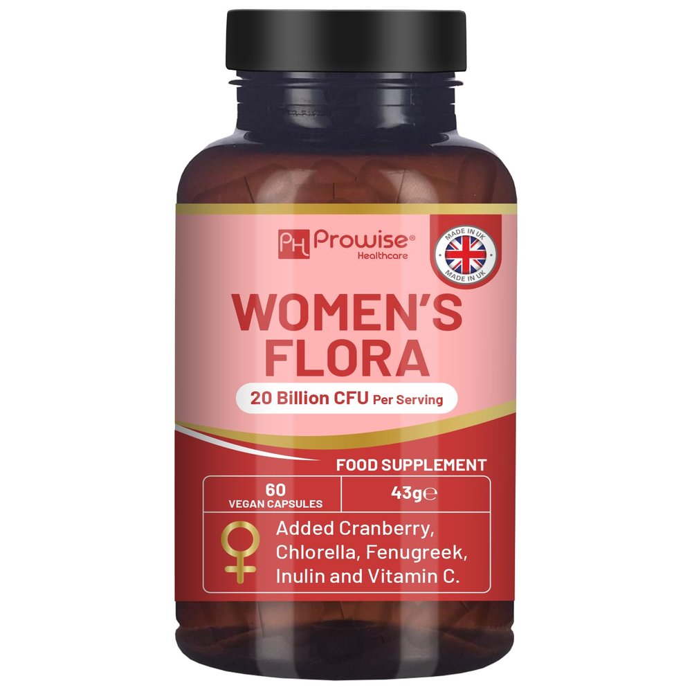 Advanced Probiotics for Women | Prowise Womens Flora | Pre & Probiotics for Womens Intimate & Gut Health | 20 Billion CFU | Added Cranberry, Vitamin C, Fenugreek, Chlorella & Inulin | 60 Capsules