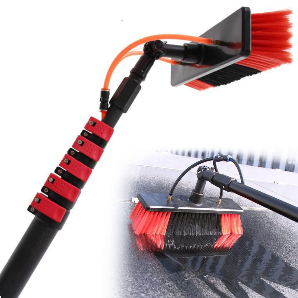 12FT Water Fed Pole Kit - Telescopic Brush for Solar Panel Cleaning & Truck Windows Washing - Complete Water Fed Cleaning Kit for Efficient Outdoor Cleaning Solutions