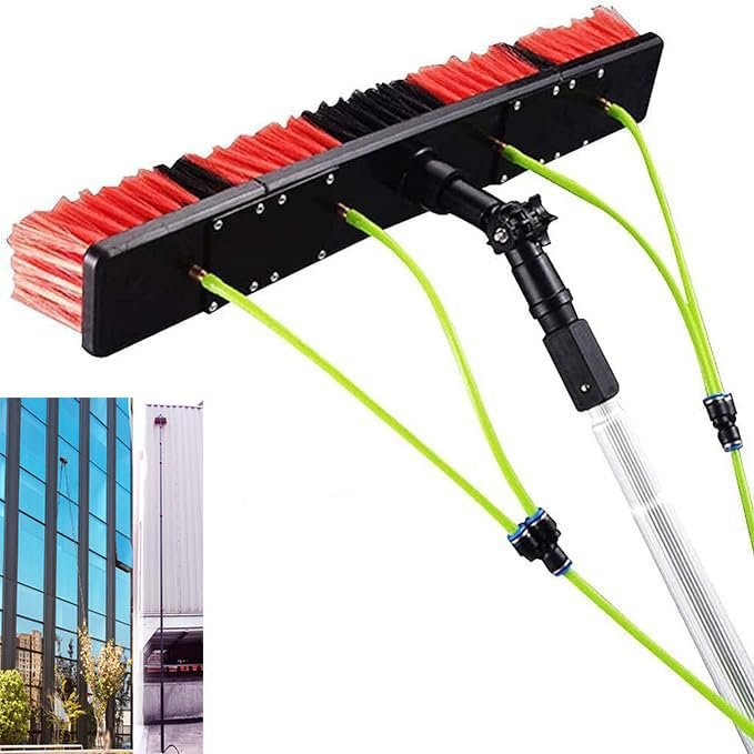 30CM Window Cleaning Brush 5-12M Telescopic Water Fed Brush Extendable Cleaner for Conservatory Roof & Solar Panel Cleaning 7M Reach Professional Cleaning Tool