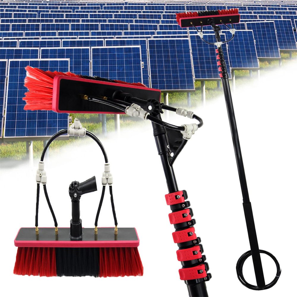 20FT-36FT Telescopic Window Cleaning Pole with Water Fed Brush Extendable Cleaner for Conservatory Roofs Photovoltaic Panels Trucks & Windows 36FT/10.8M