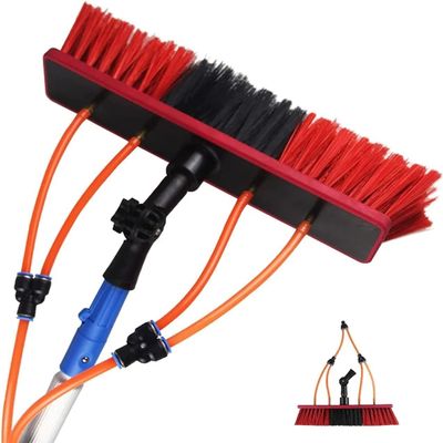 16.5ft Water Fed Window Cleaning Pole with Telescopic Brush - Ideal for Solar Panel & Photovoltaic Cleaning - 5m Reach 50cm Brush Head Hose-Compatible