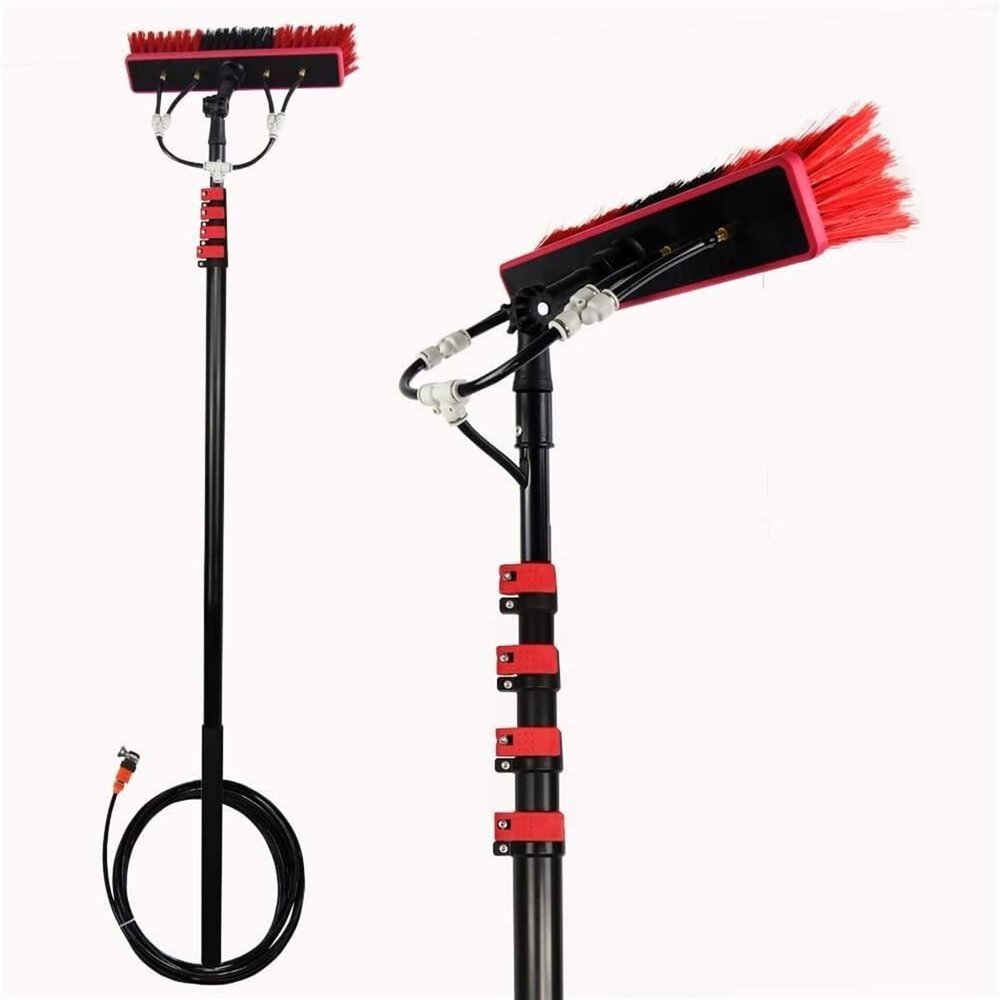 24ft Water Fed Pole Kit for Window Cleaning Telescopic Brush & Extendable Cleaner for Conservatory Roof Solar Panel Glass Cleaning Tool 20ft Option Available