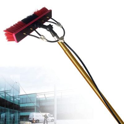 24FT Telescopic Window Cleaning Brush with Water Fed Pole Extendable Cleaner for Conservatory Roof Efficient Cleaning Tool for Home and Outdoor Use