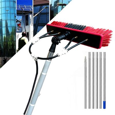 Telescopic Window Cleaner Kit - 7.2M Extendable Pole with Water Fed Brush for Solar Panel Washing & Home Window Cleaning - 55cm Brush Head for Effortless Reach