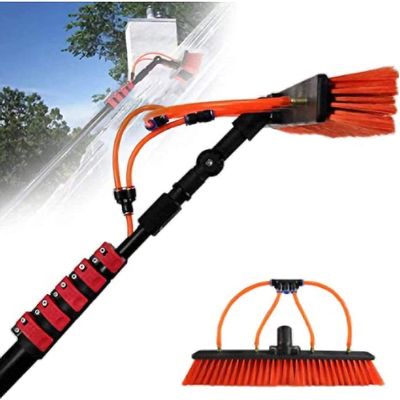 3.6M-11M Extendable Water Fed Window Cleaning Pole Kit Telescopic Cleaning Brush for Outdoor Windows Adjustable Water Fed Pole for Effortless Window Cleaning