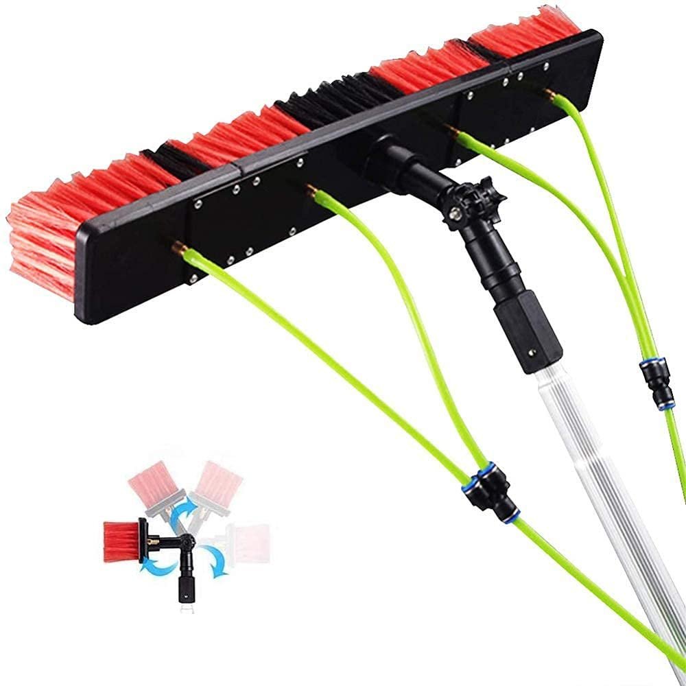 12M Solar Panel Cleaning Kit - Water Fed Telescopic Brush & Extendable Pole with 30cm Brush Head for Windows Roofs and Solar Panels - Efficient & Easy Cleaning Solution