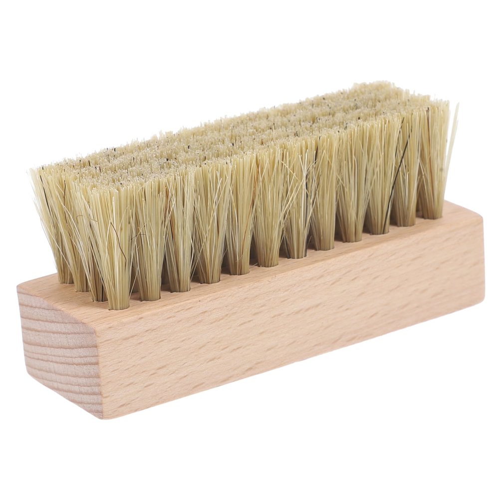 FRCOLOR Wooden Shoe Brush for Cleaning Shoes Made Solid Wood and Curve Bristles Multi-function Scrubbing Brush Random Color