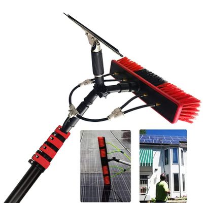 18FT-36FT Telescopic Window Washing Kit | Water Brush for Conservatory Roofs Solar Panels & Photovoltaic Cleaning | Extendable Cleaning Brush for Efficient Window Care