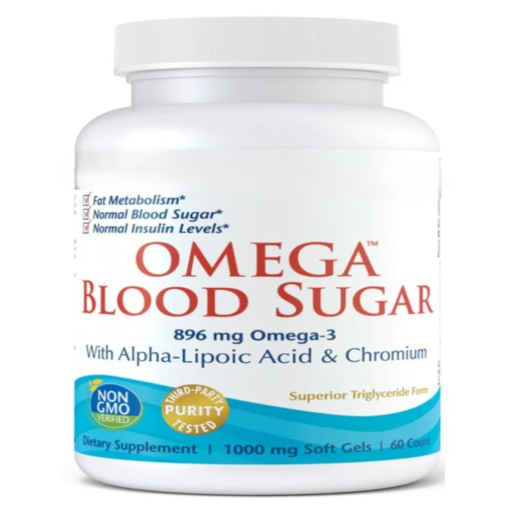 Nordic's Omega 896mg, B. Sugar Aciid & Chromiium, Non-GMO, Gluten Free, 60 Vegan Soft Gels