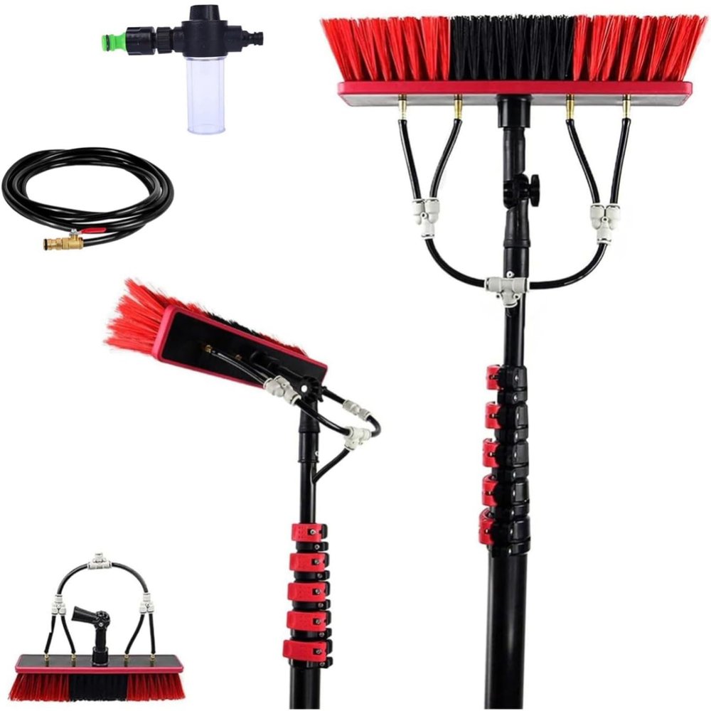 10.8M Telescopic Window Cleaning Pole with Soap Dispenser - Roof & Exterior Cleaning Equipment Lightweight & Durable 3.6m Extension for High Reach Cleaning Tasks