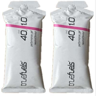 TrueFuels High Performance Sports Energy Gels With Carbohydrates & Electrolytes - Endurance Fuel For Sustained Energy - 40g Carbs with 0.25g or 1g Salt - Informed Sport (2 Pack, Neutral (40g / 1g))
