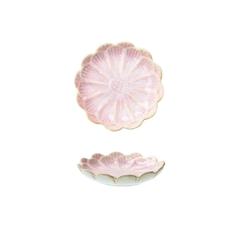 JIANBOHAIRS Sauce Bowls Ceramic Salad Plates- 4.3 Inch Dessert Plates Microwave Oven Safe for Seasoning, Appetizer, Vinegar, Ketchup(Pink)