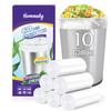 10 Gallon 60pcs Medium Clear Trash Bags Strong Clear Garbage Bags, Bathroom Trash Can Bin Liners, Plastic Bags for Office Home Kitchen, Waste Basket Liner, Fit 30 Liter, 10 Gal(10G60-Clear) view 1