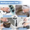 Steel Wool Scrubber with Handle, 5Pcs Stainless Steel Scrubber Set, Metal Pan & Pot Cleaner for Cast Iron, Grill, Stove, Oven, Sink, Stubborn Messes (1 Handle +4 Pads) view 2