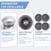 Steel Wool Scrubber with Handle, 5Pcs Stainless Steel Scrubber Set, Metal Pan & Pot Cleaner for Cast Iron, Grill, Stove, Oven, Sink, Stubborn Messes (1 Handle +4 Pads) view 4