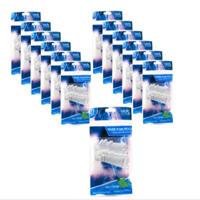 CS Medic Oral Waxed Dental Floss Tooth Picks, Mint Flavour, 900-Pack (12 Packs of 75)