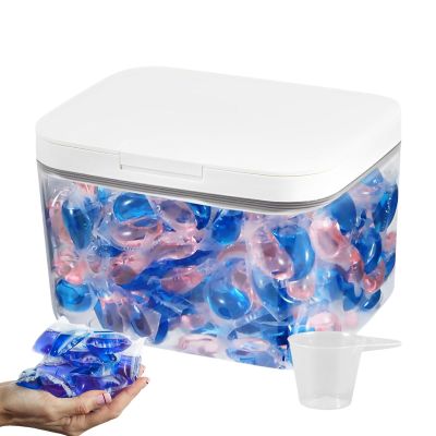 Laundry Detergent Container With A Cup Large Capacity Clear Lid