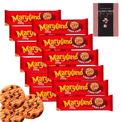 Chocolate Chip Cookies Bulk Chocolate Biscuits 12 x 200g Choc Chip Cookies with Chocolate Chips Perfect for Tea, Snacks, Gift, Birthday, Christmas Hamper